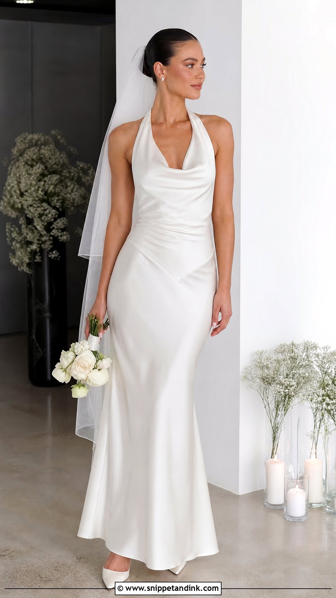 Low Waist Halter Wedding Dress - Snippet and Ink - 25 Low Waist Wedding Dress Ideas
