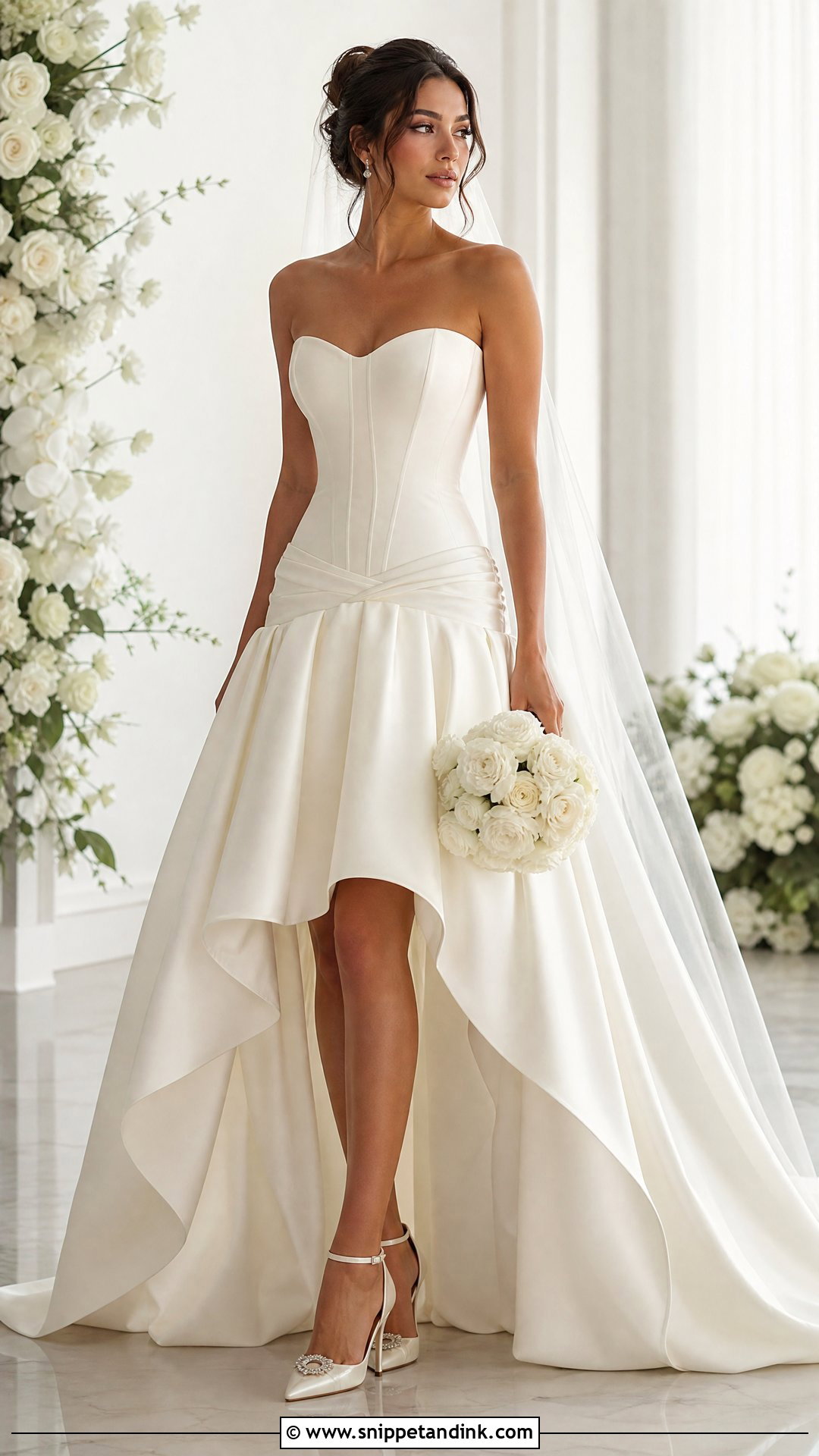 Low Waist High Low Wedding Dress - Snippet and Ink - 25 Low Waist Wedding Dress Ideas