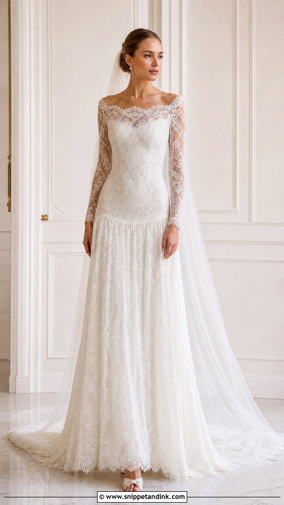 Low Waist Long Sleeve Wedding Dress - Snippet and Ink - 25 Low Waist Wedding Dress Ideas