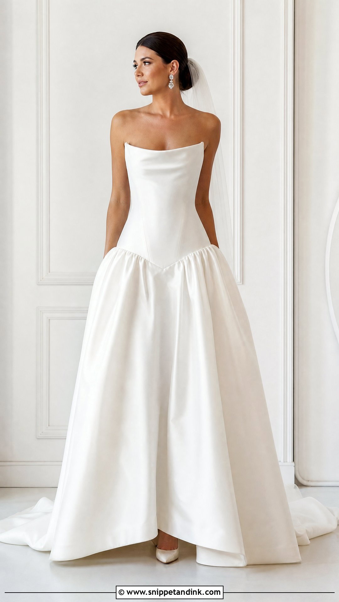 Low Waist Satin Wedding Dress - Snippet and Ink - 25 Low Waist Wedding Dress Ideas