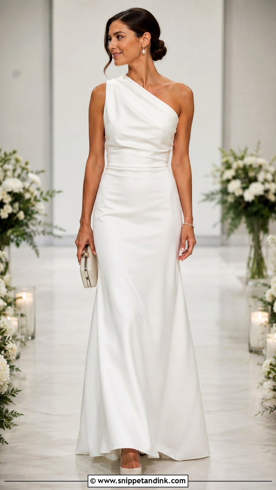 Lulus One Shoulder Wedding Dress - Snippet and Ink - 20 Lulus Wedding Dress Ideas