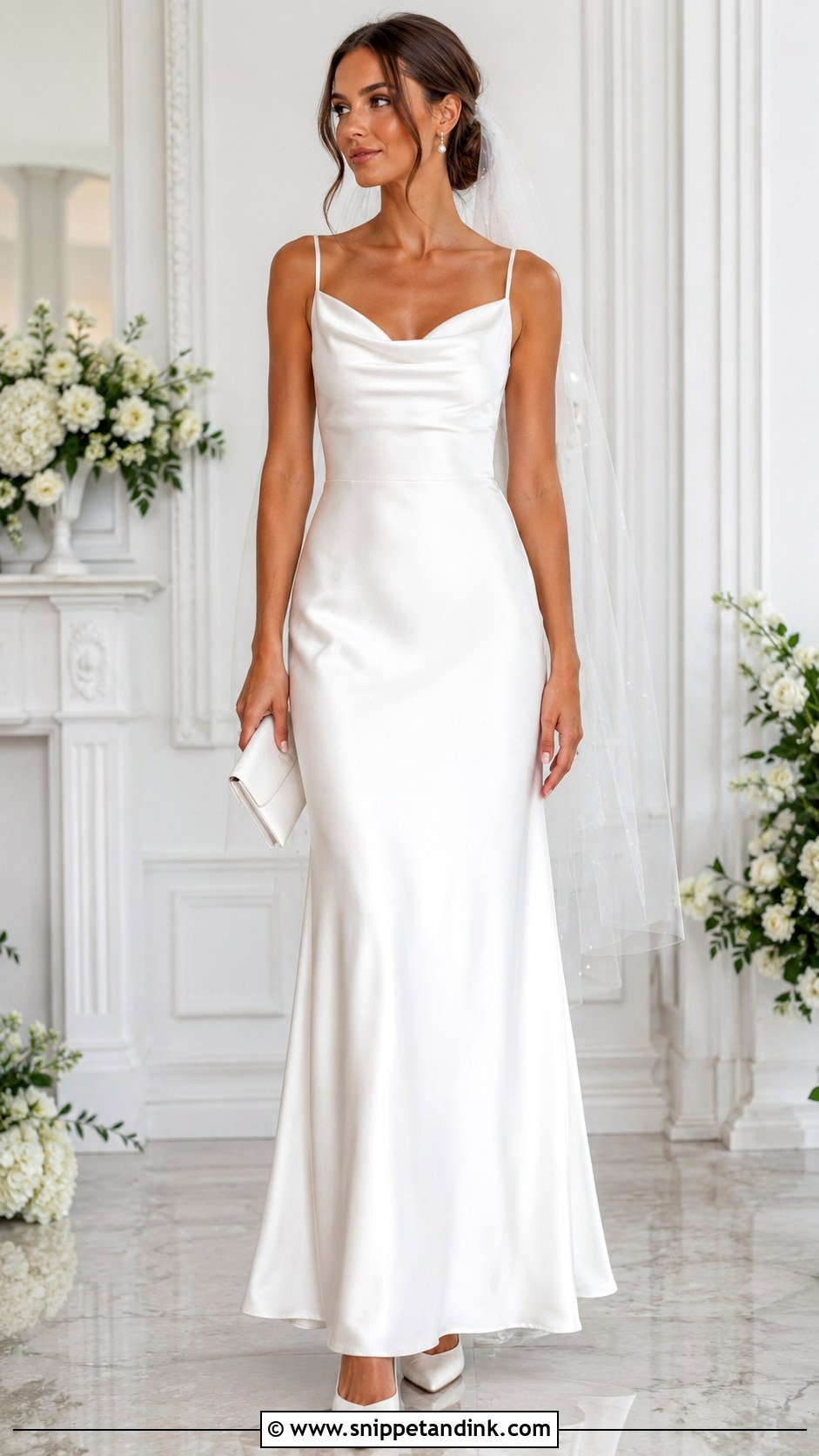Lulus Satin Cowl Neck Wedding Dress - Snippet and Ink - 20 Lulus Wedding Dress Ideas