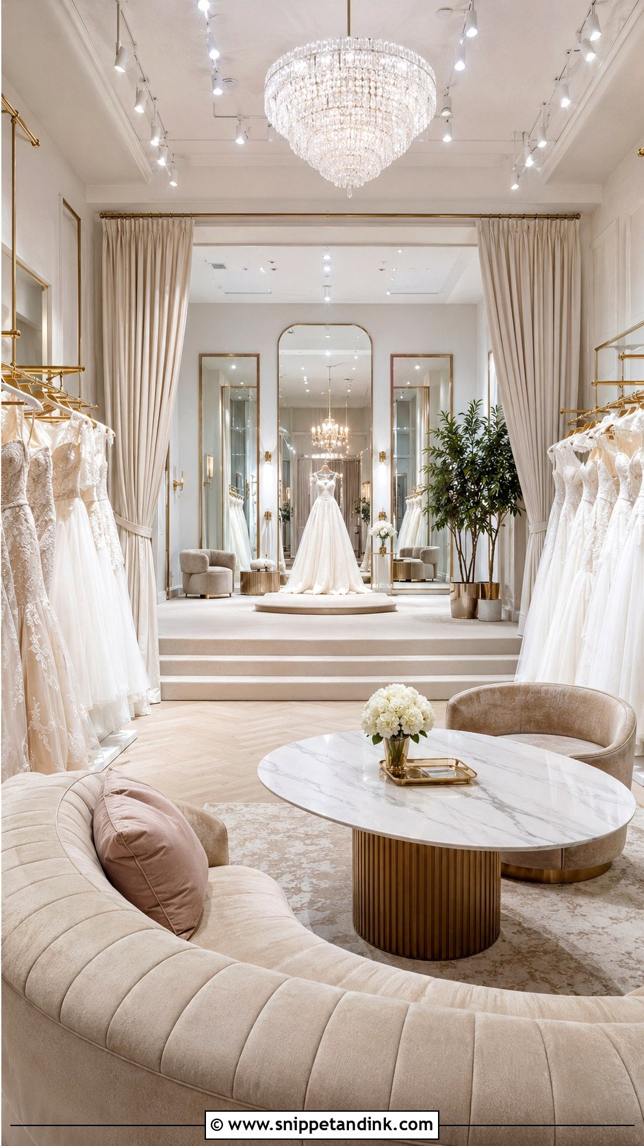 Luxury Bridal Salon With Private Suites - Snippet and Ink - 20 Bridal Salon Ideas