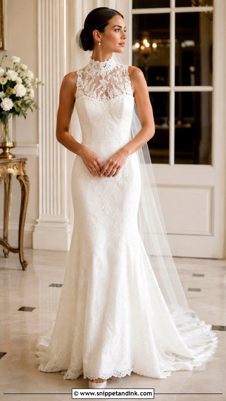 Luxury High Neck Wedding Gown - Snippet and Ink - 25 Luxury Wedding Gown Ideas