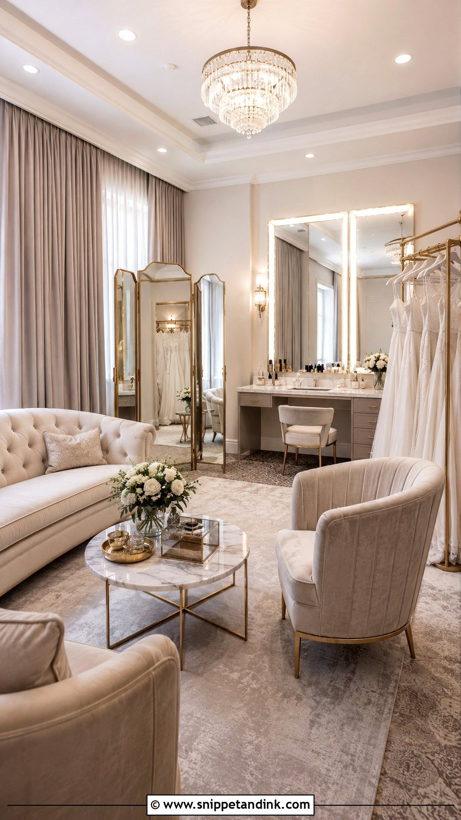 Luxury Hotel Bridal Dressing Room - Snippet and Ink - 20 Bridal Dressing Room Ideas