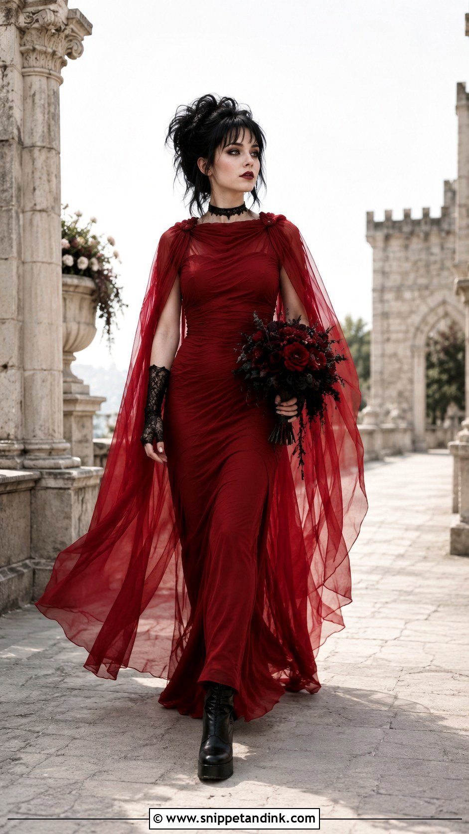 Lydia Deetz Wedding Dress With Cape - Snippet and Ink - 20 Lydia Deetz Wedding Dress Ideas