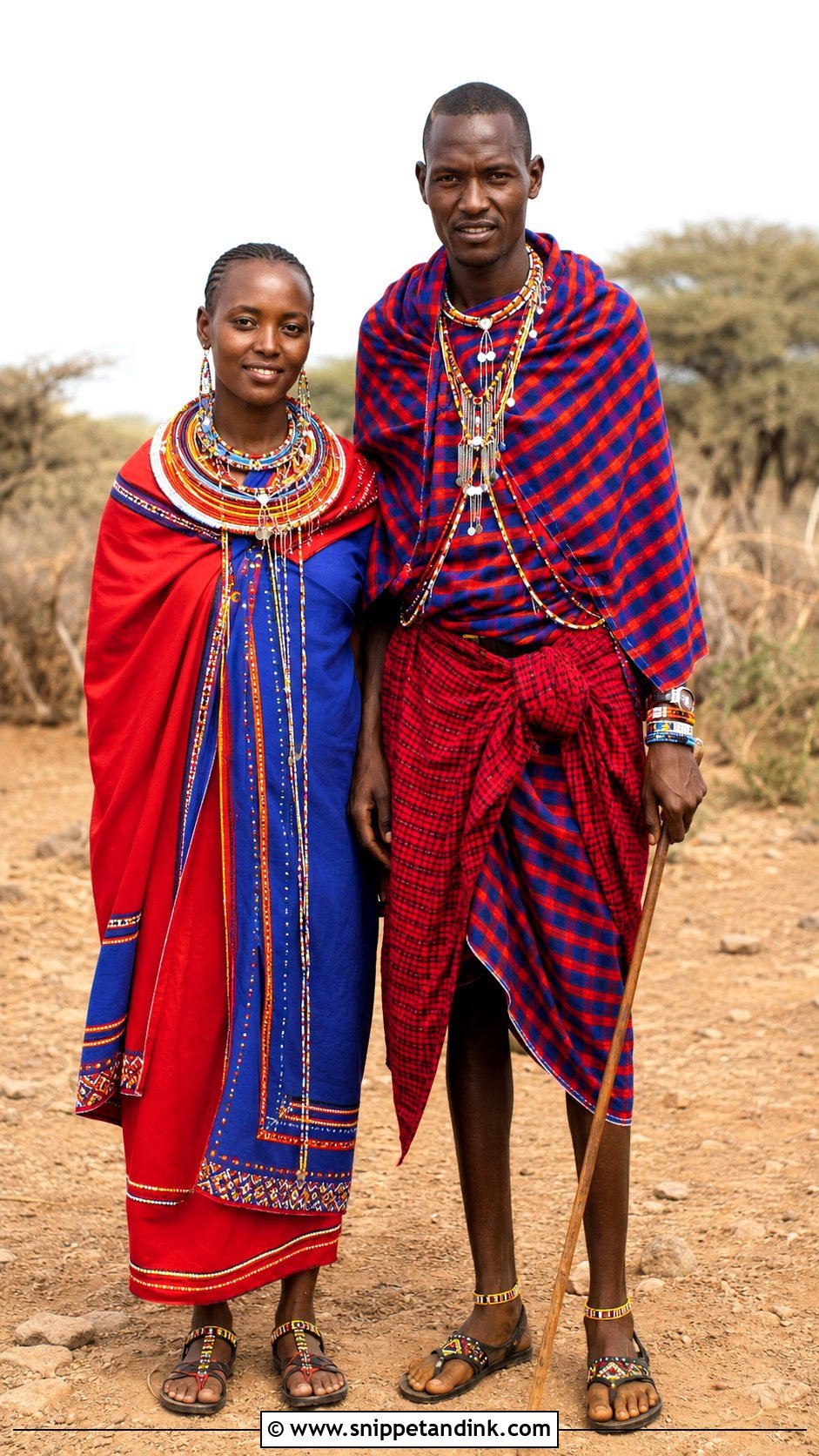 Maasai Inspired Couple Outfit - Snippet and Ink - 20 African Traditional Wear for Couples Ideas