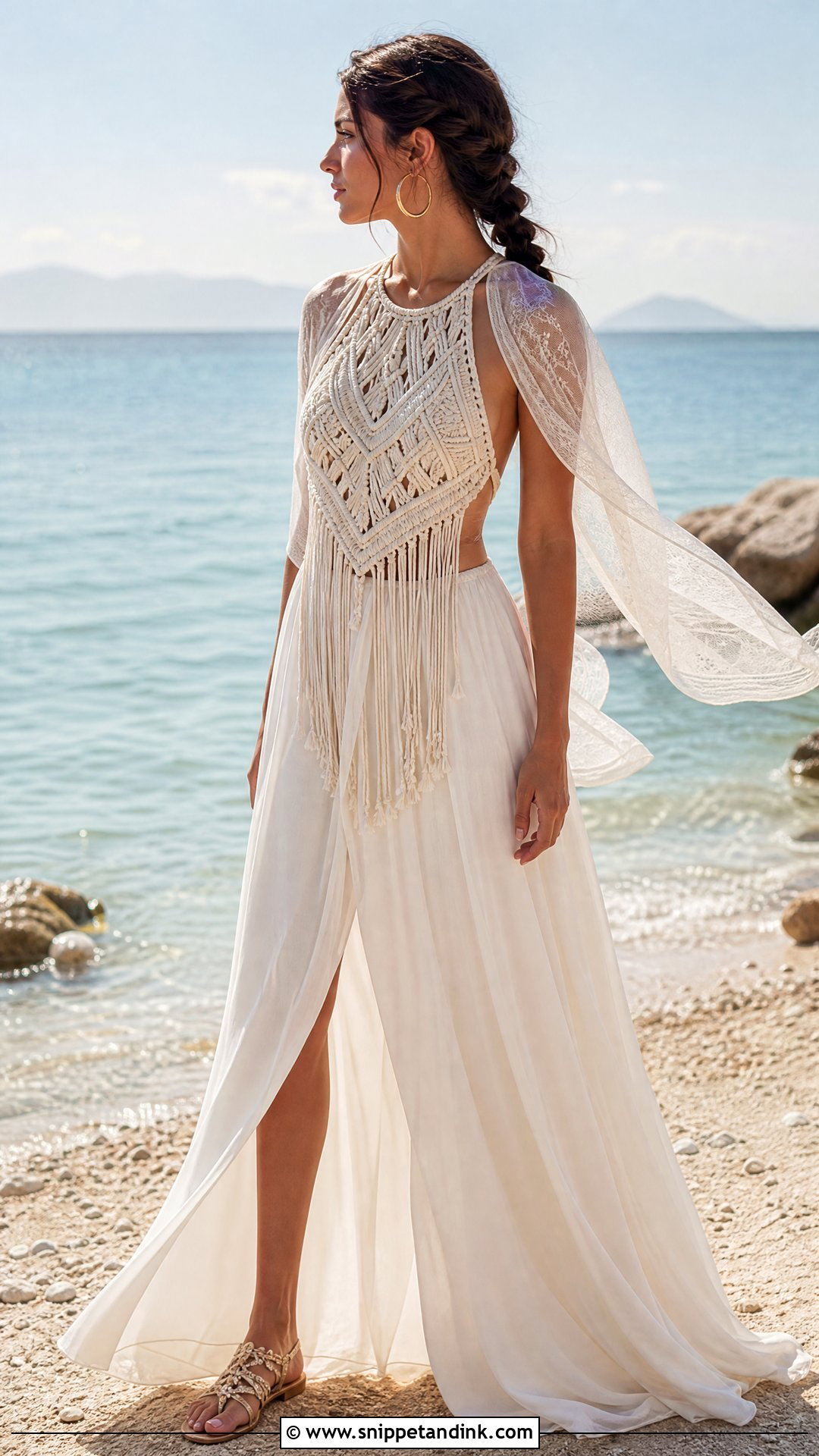 Macrame Beach Wedding Dress - Snippet and Ink - 25 70s Style Wedding Dress Ideas