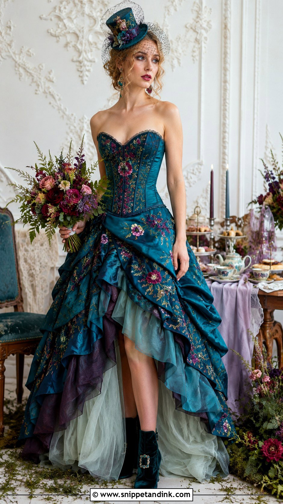 Mad Hatter Alice in Wonderland Wedding Dress - Snippet and Ink - 20 Alice in Wonderland Wedding Dress Ideas