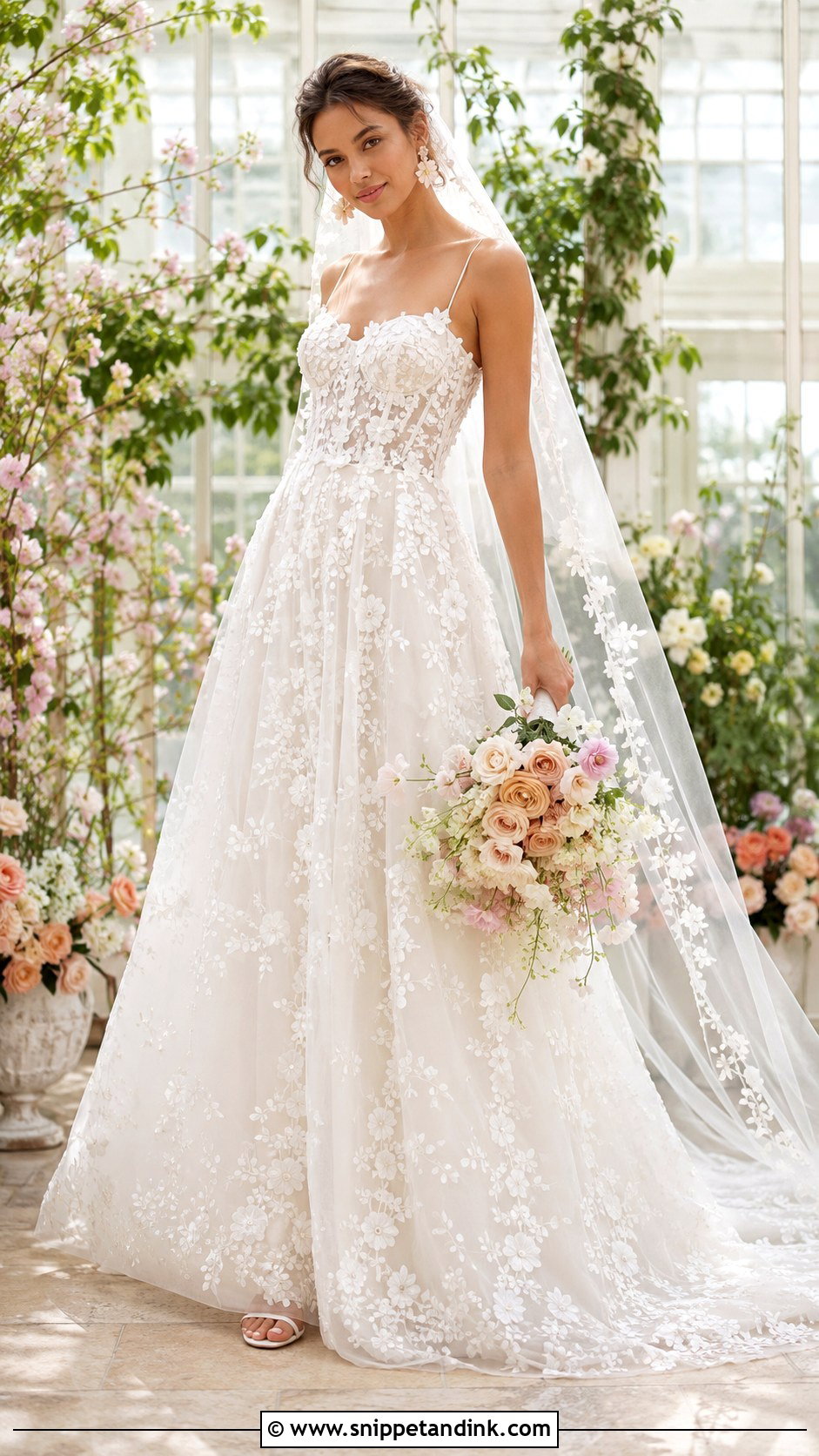 Made With Love Floral Wedding Dress - Snippet and Ink - 20 Made with Love Wedding Dress Ideas