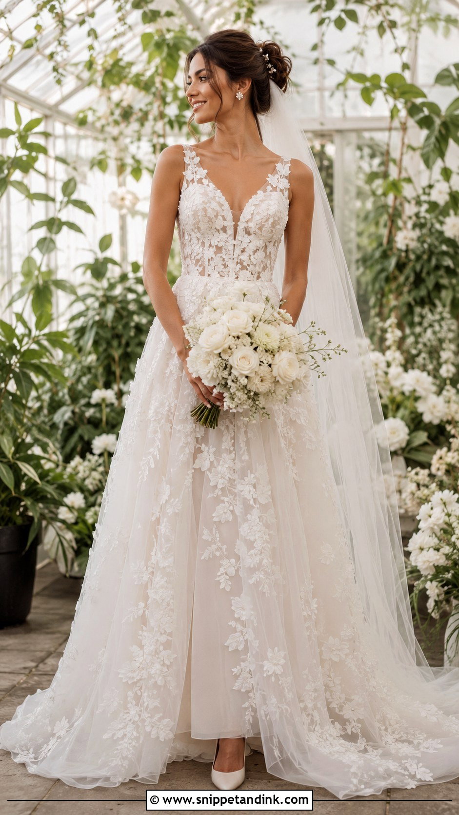 Madi Lane 3D Floral Tulle Wedding Dress - Snippet and Ink - 20 Madi Lane Bridal Ideas