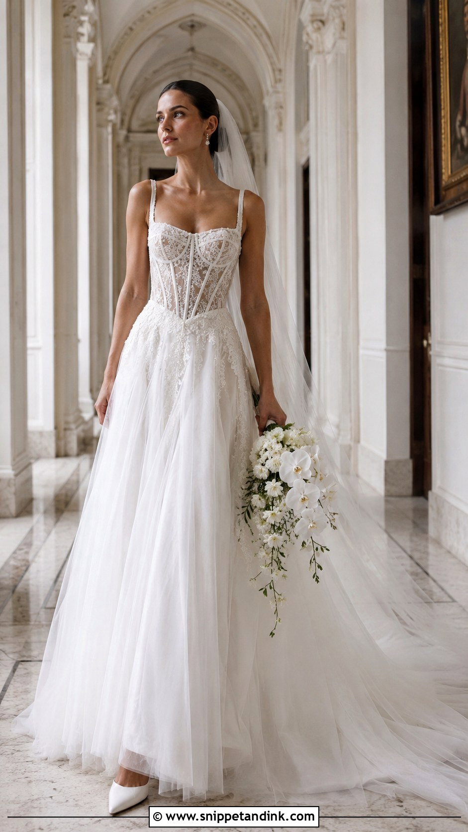 Madi Lane Basque Waist Corset Wedding Dress - Snippet and Ink - 20 Madi Lane Bridal Ideas