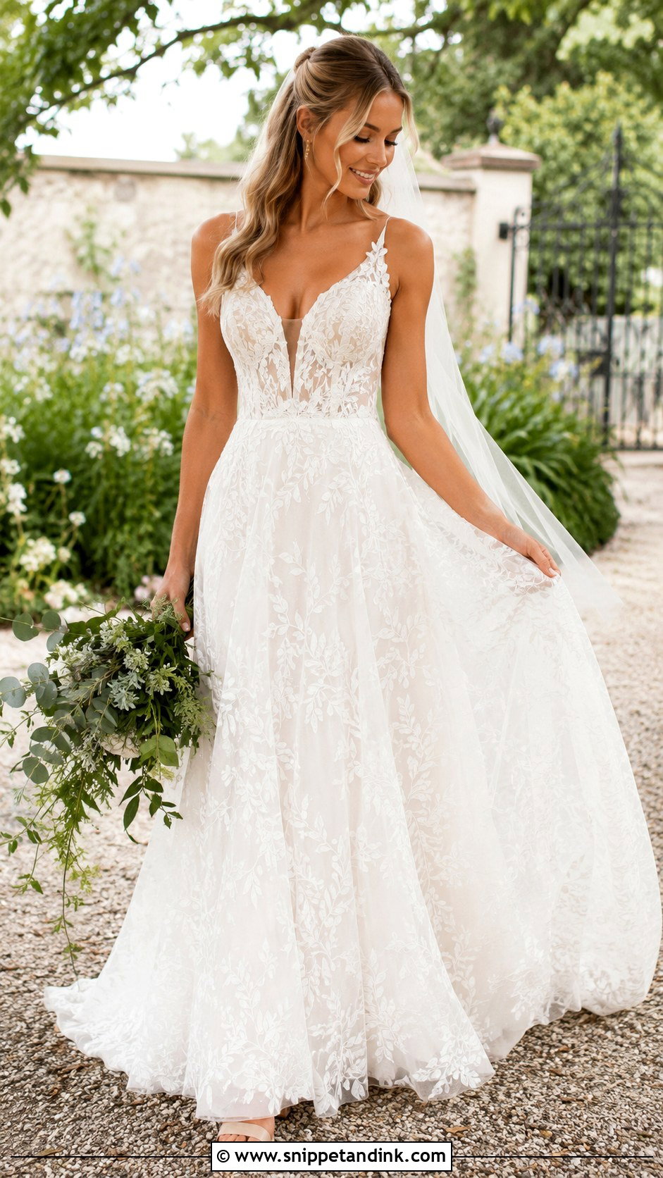 Madi Lane Boho Leaf Lace Wedding Dress - Snippet and Ink - 20 Madi Lane Bridal Ideas