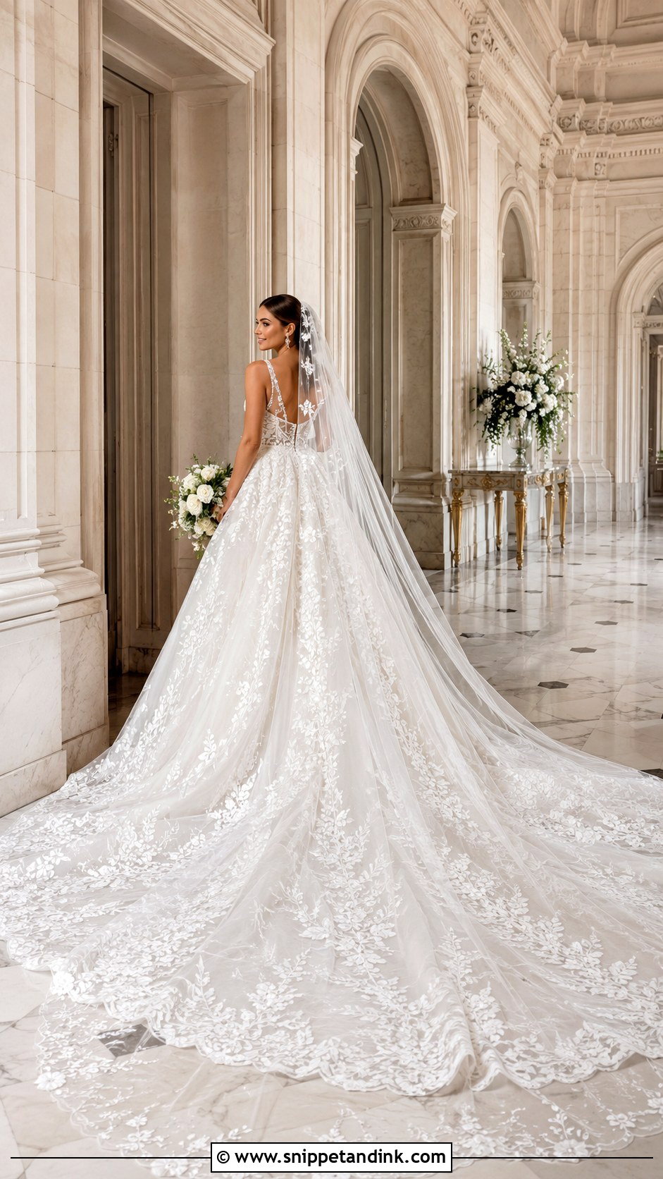 Madi Lane Cathedral Train Ballgown - Snippet and Ink - 20 Madi Lane Bridal Ideas