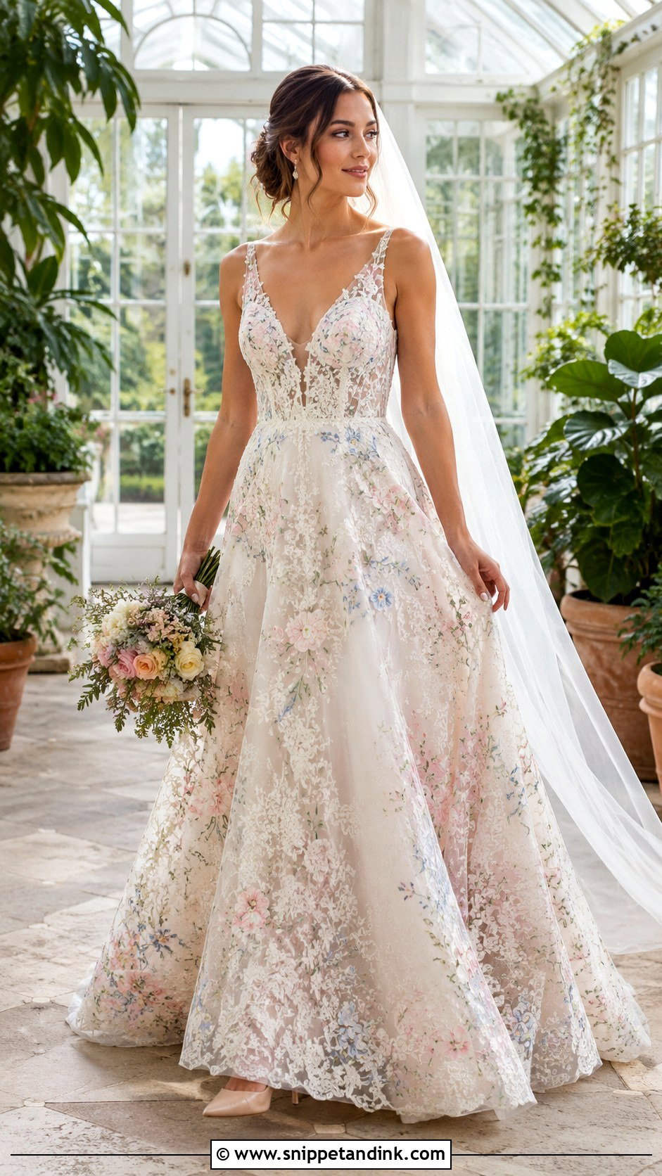 Madi Lane Colorful Floral Wedding Dress - Snippet and Ink - 20 Madi Lane Bridal Ideas