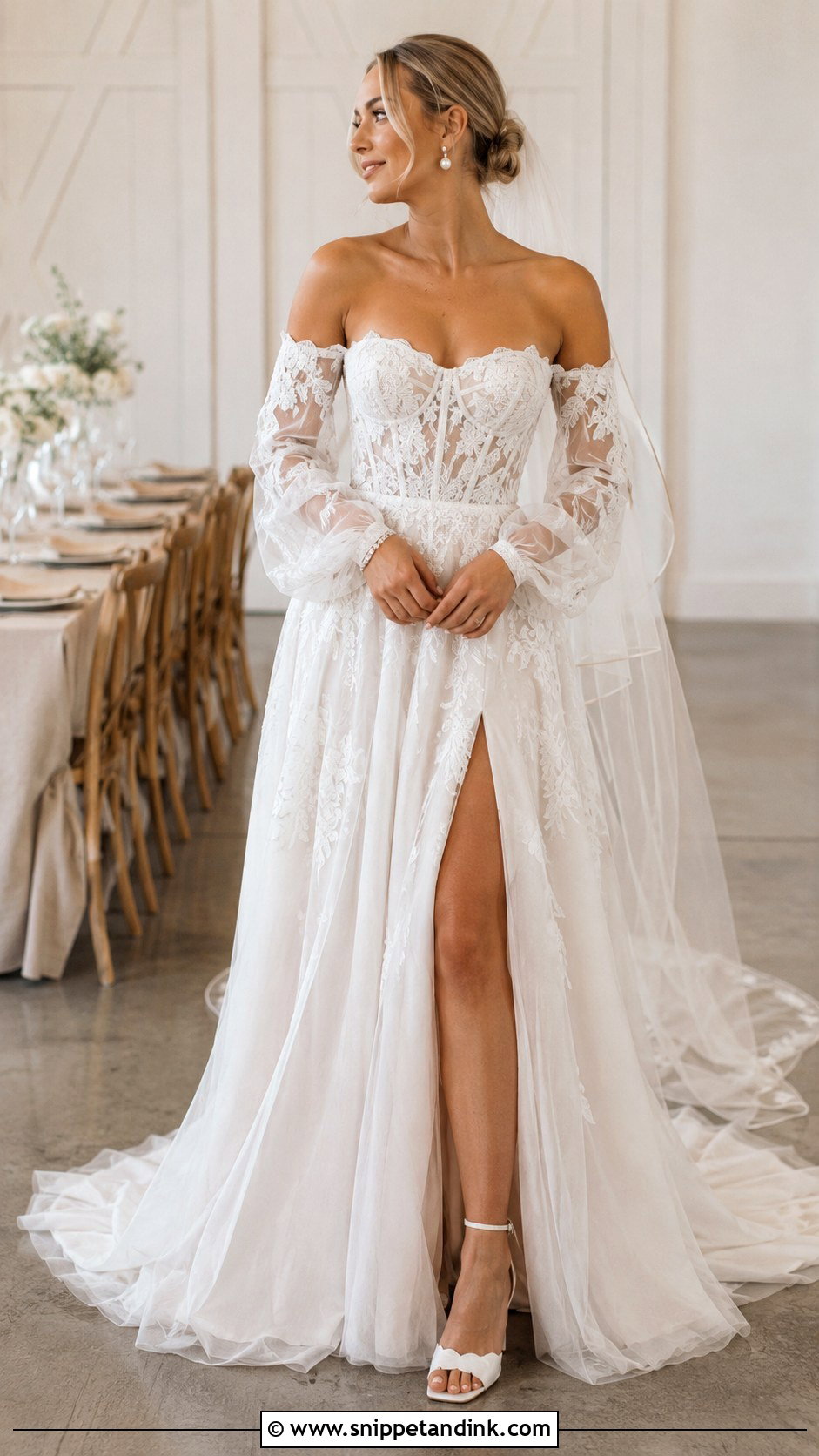 Madi Lane Detachable Sleeve Wedding Dress - Snippet and Ink - 20 Madi Lane Ideas