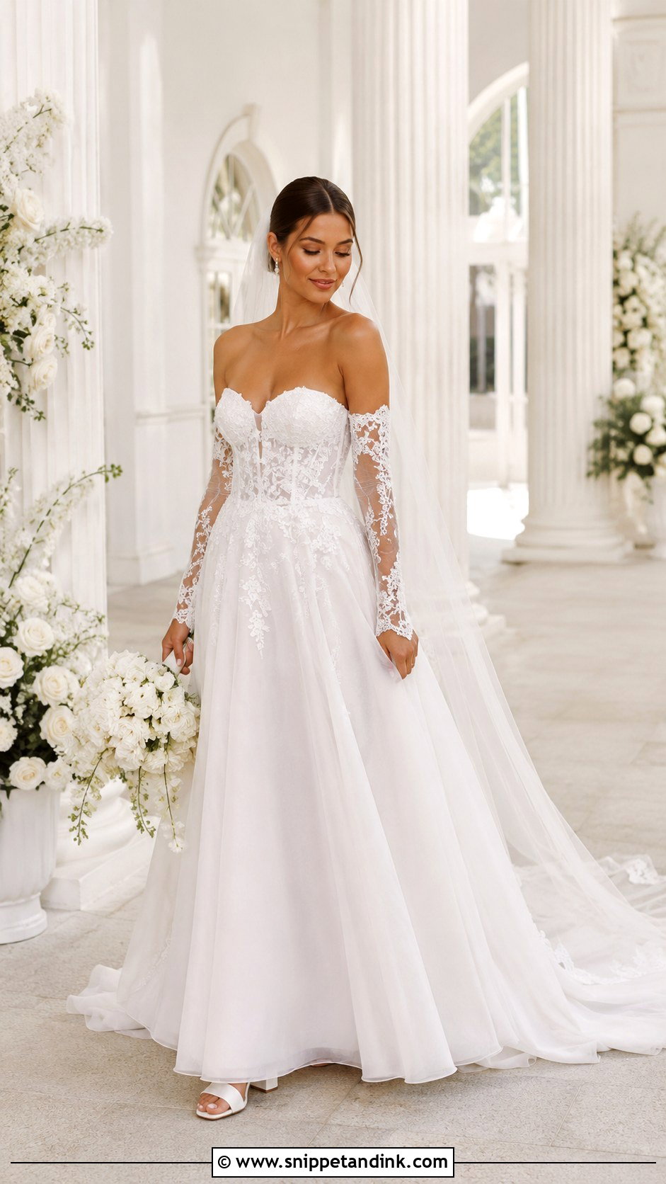 Madi Lane Detachable Sleeve Wedding Dress - Snippet and Ink - 20 Madi Lane Wedding Dress Ideas