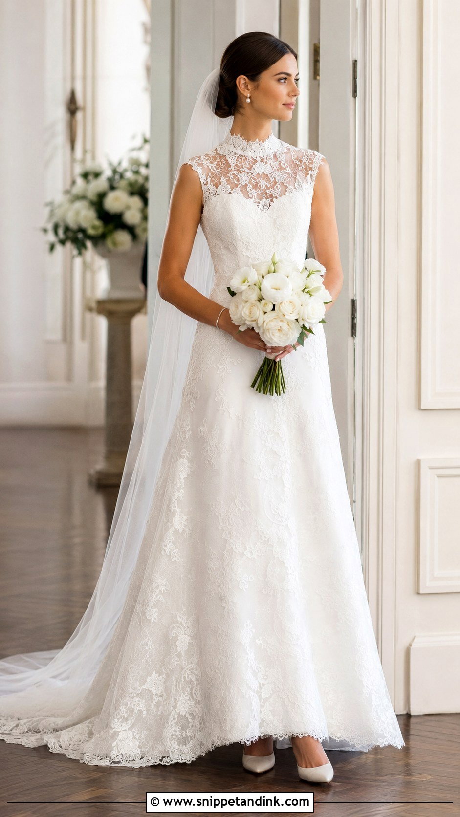 Madi Lane High Neck Lace Wedding Dress - Snippet and Ink - 20 Madi Lane Bridal Ideas