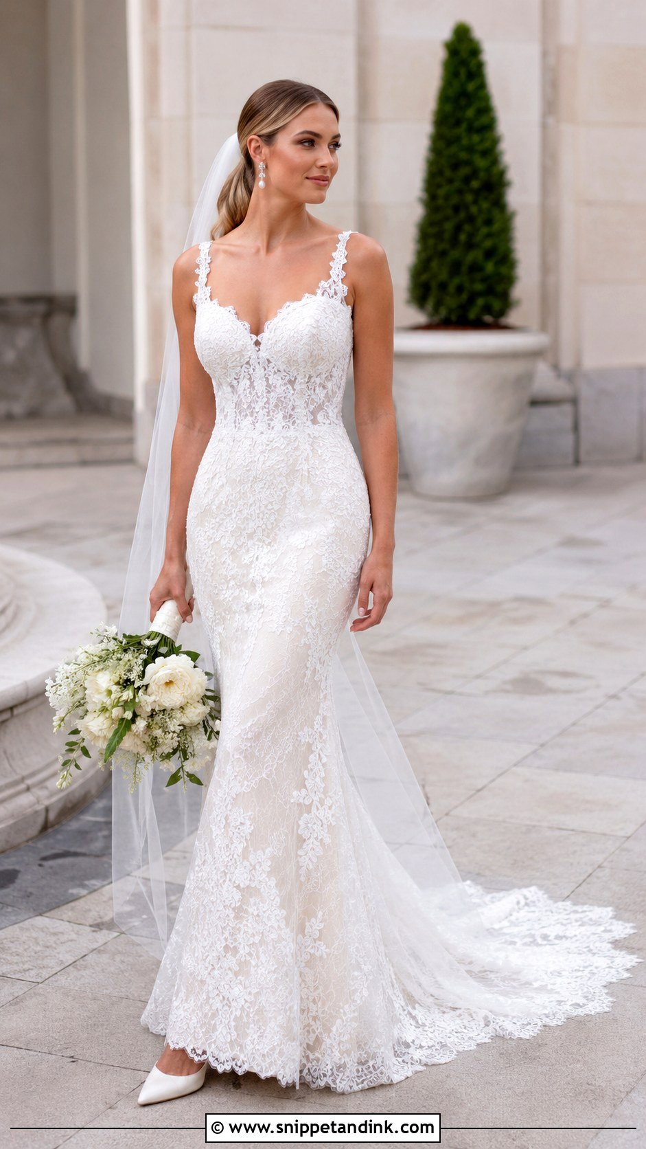 Madi Lane Lace Fit And Flare Wedding Dress - Snippet and Ink - 20 Madi Lane Bridal Ideas