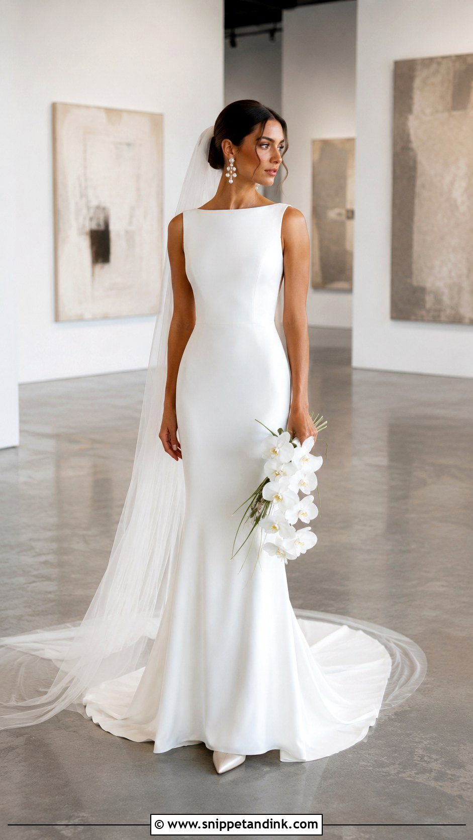 Madi Lane Minimalist Crepe Wedding Dress - Snippet and Ink - 20 Madi Lane Wedding Dress Ideas