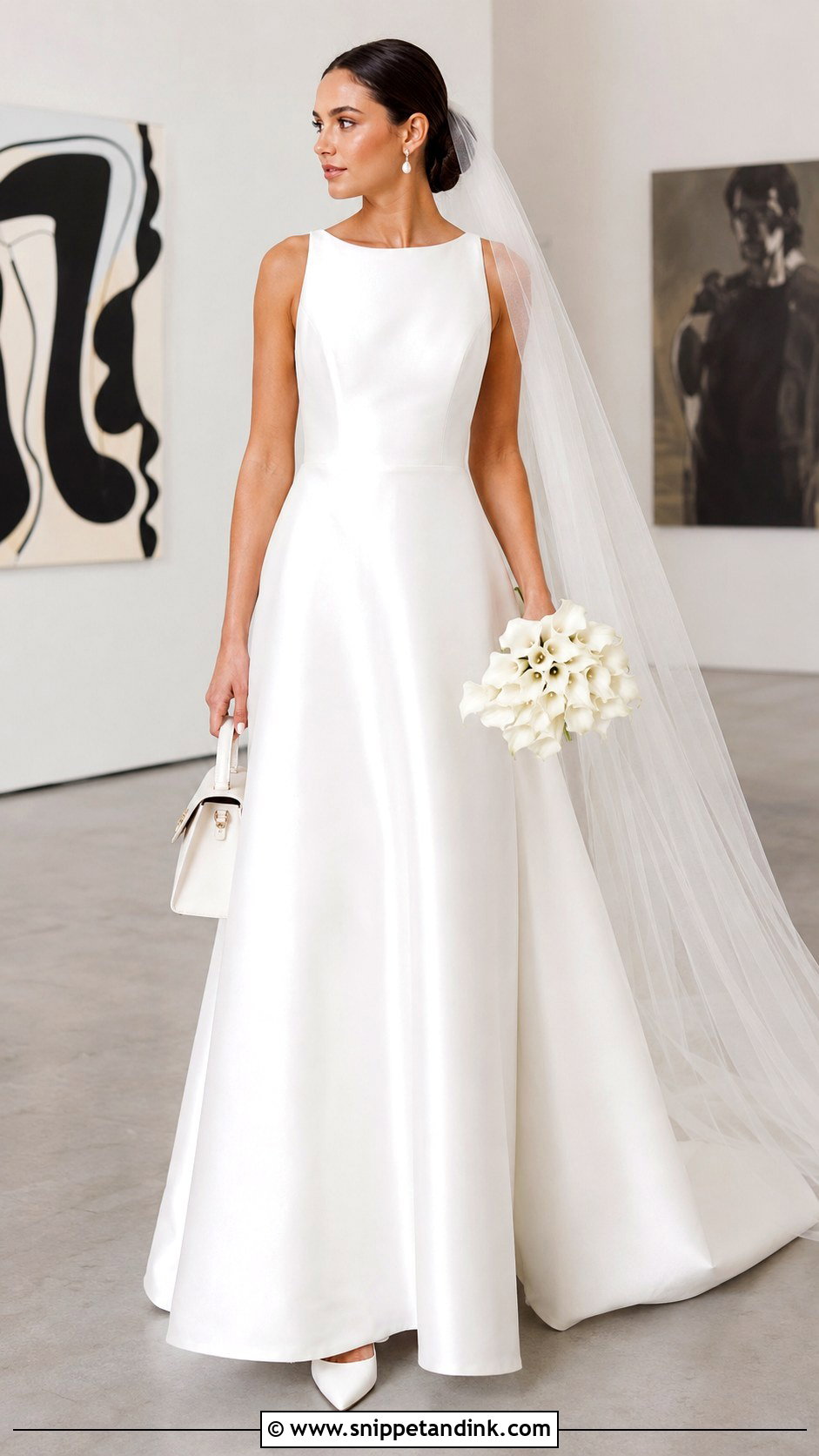 Madi Lane Minimalist Satin A Line Wedding Dress - Snippet and Ink - 20 Madi Lane Bridal Ideas