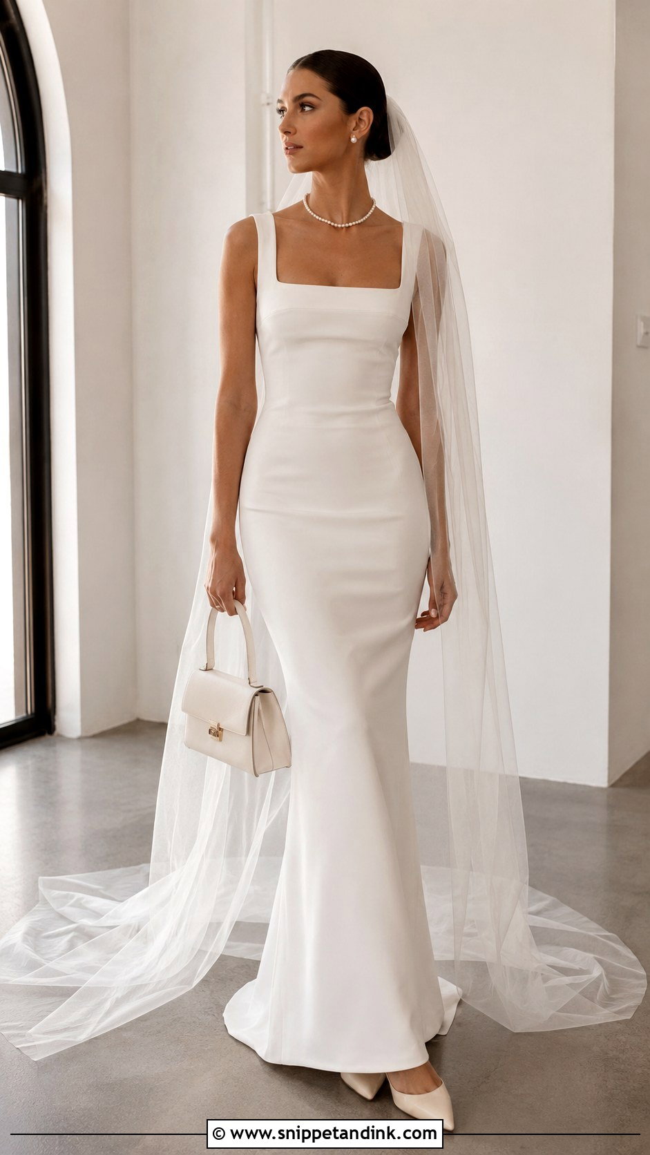 Madi Lane Square Neck Crepe Wedding Dress - Snippet and Ink - 20 Madi Lane Bridal Ideas