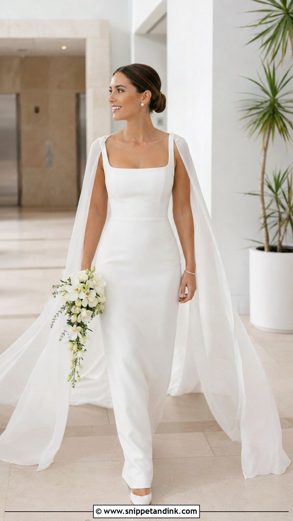Madi Lane Wedding Dress With Cape Veil - Snippet and Ink - 20 Madi Lane Bridal Ideas