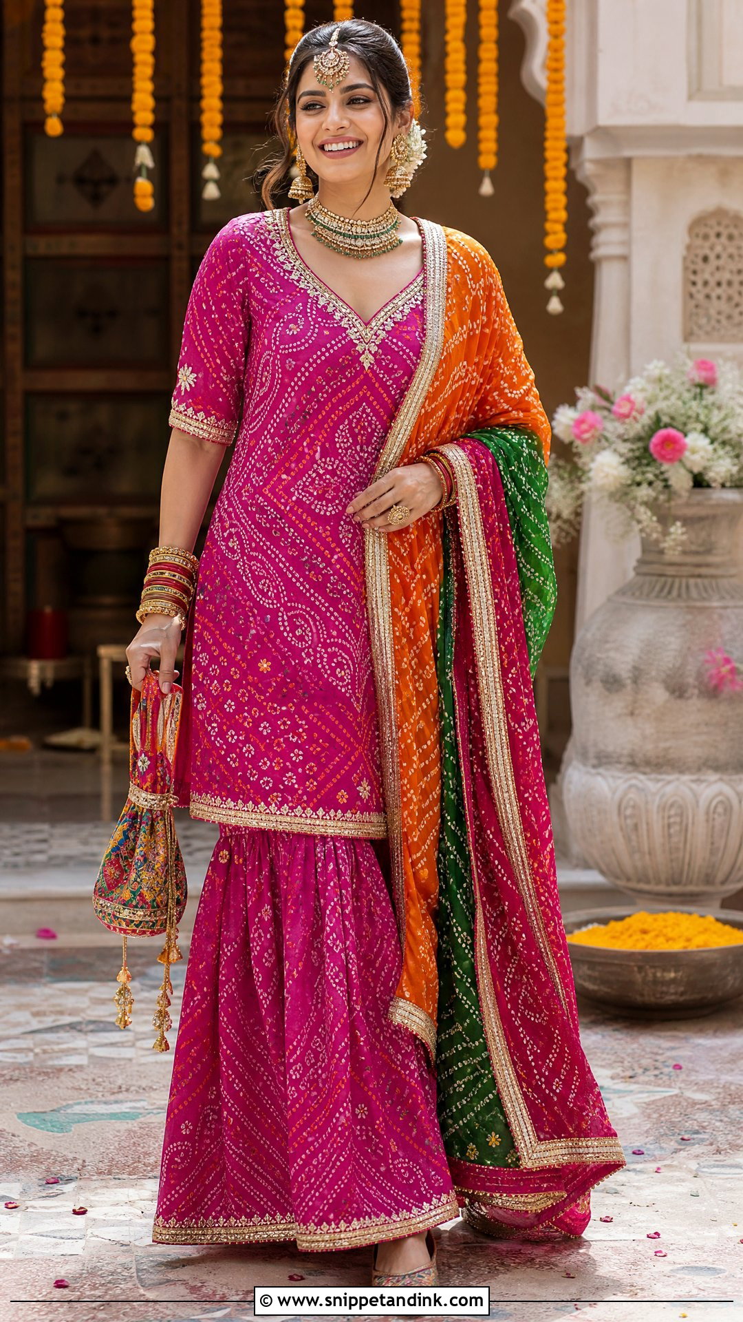 Magenta Bandhani Bridal Suit - Snippet and Ink - 20 Indian Bridal Suits for Women