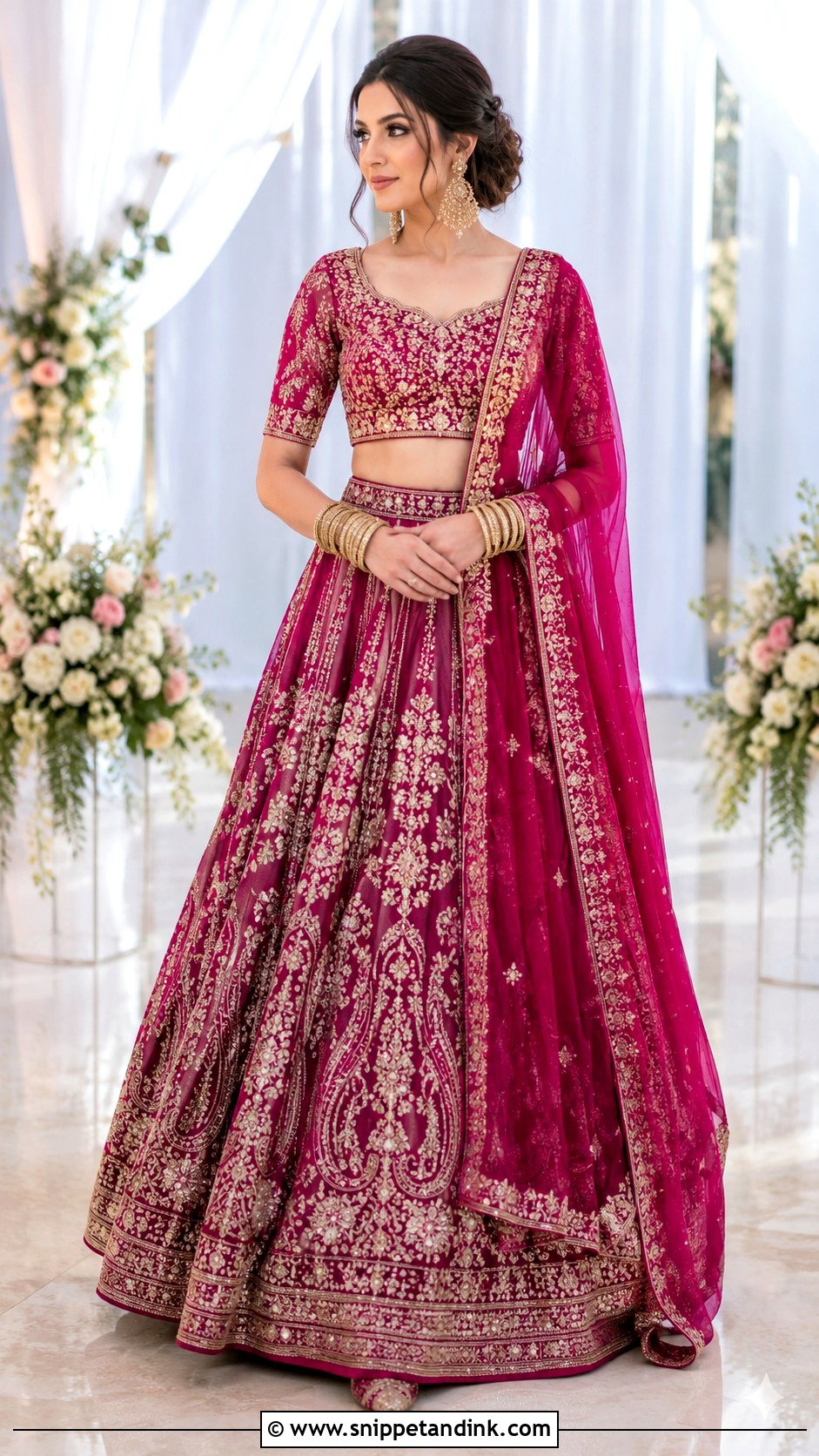 Magenta Bridal Lehenga Wedding Dress - Snippet and Ink - 20 Magenta Wedding Dress Ideas