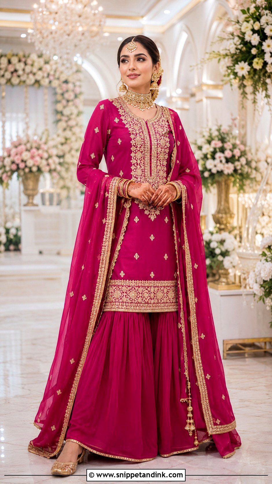 Magenta Bridal Punjabi Farshi Salwar Suit - Snippet and Ink - 20 Bridal Punjabi Suits Wedding Outfits