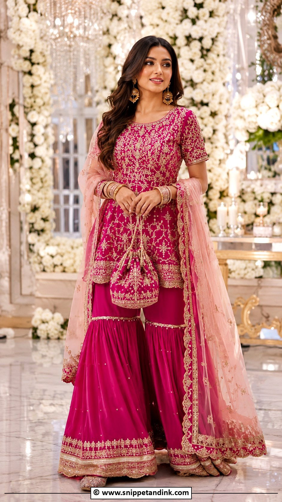 Magenta Gharara For Bride Sister - Snippet and Ink - 25 Barat Dresses for Bride Sister
