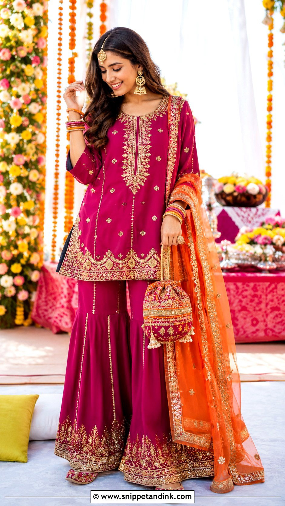 Magenta Heavy Plazo Suit for Wedding - Snippet and Ink - 20 Heavy Plazo Suits for Wedding