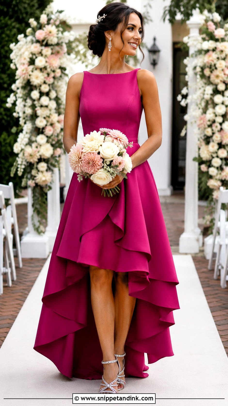 Magenta High Low Wedding Dress - Snippet and Ink - 20 Magenta Wedding Dress Ideas