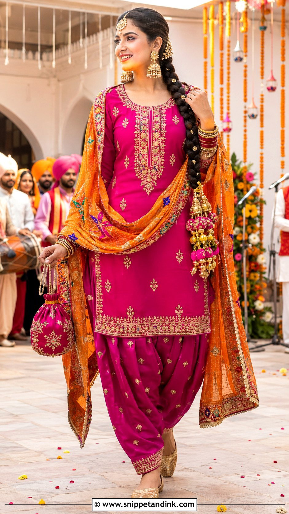 Magenta Jaago Punjabi Bridal Suit - Snippet and Ink - 20 Indian Punjabi Bridal Suits