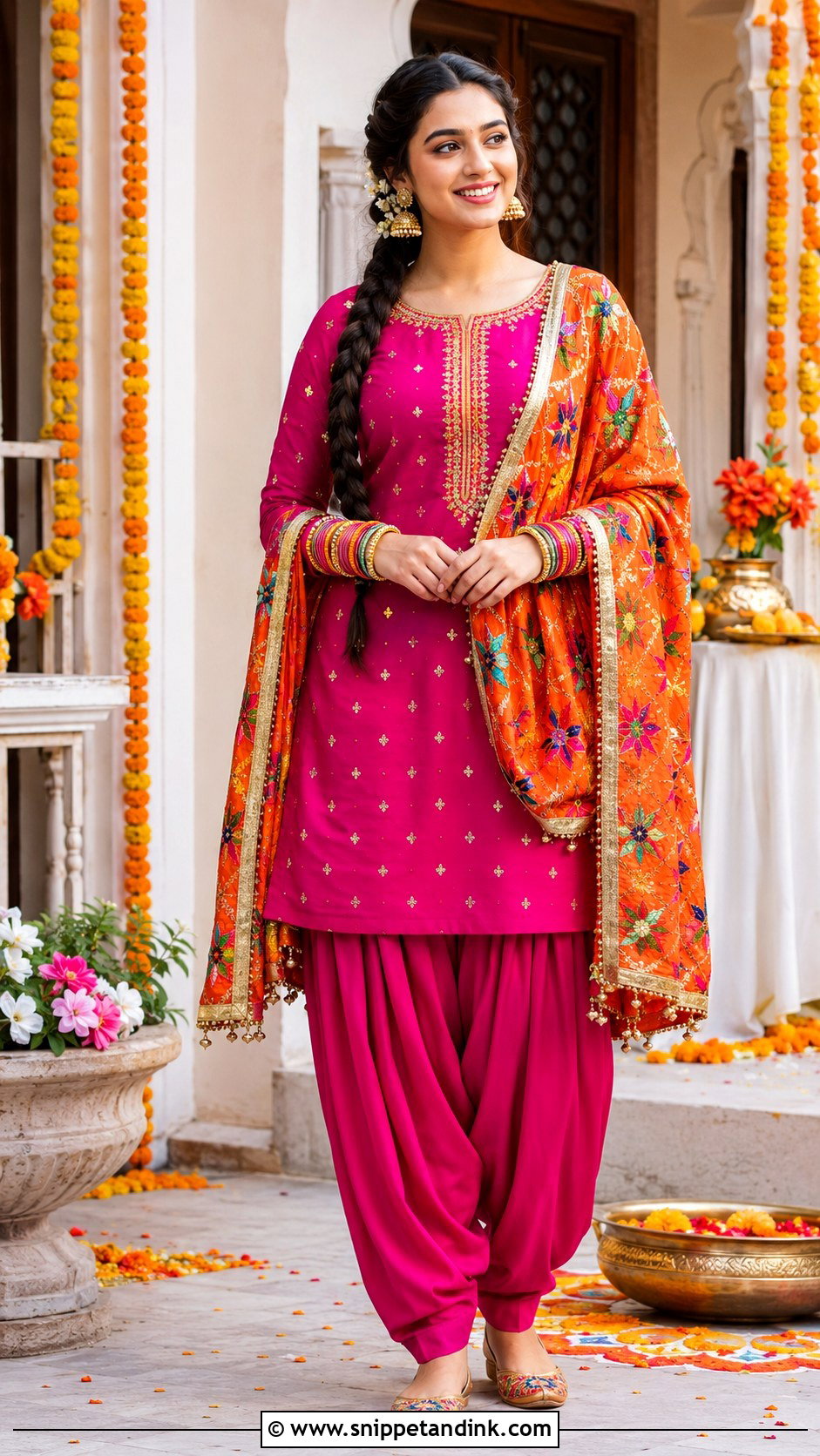 Magenta Patiala Suit Grah Shanti Outfit - Snippet and Ink - 20 Grah Shanti Outfit Ideas