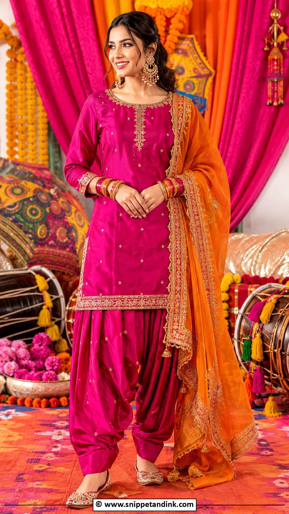 Magenta Punjabi Silk Suit - Snippet and Ink - 30 Punjabi Wedding Suit Ideas