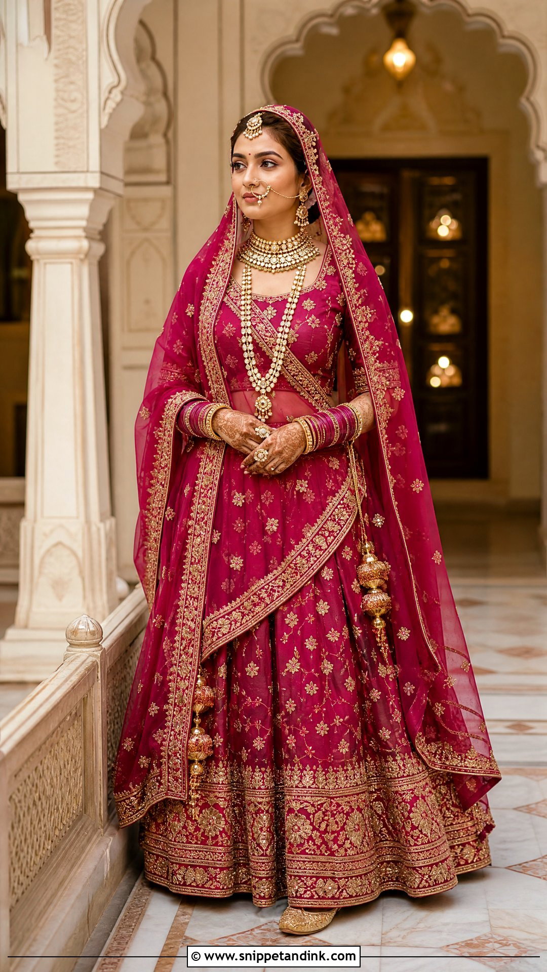 Magenta Rajputi Bridal Poshak - Snippet and Ink - 20 Rajputi Bridal Poshak Ideas