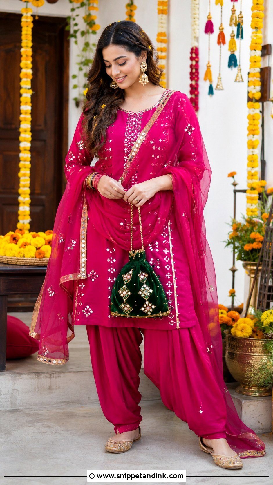 Magenta Salwar Suit Jal Ceremony Outfit - Snippet and Ink - 20 Jal Ceremony Outfit Ideas