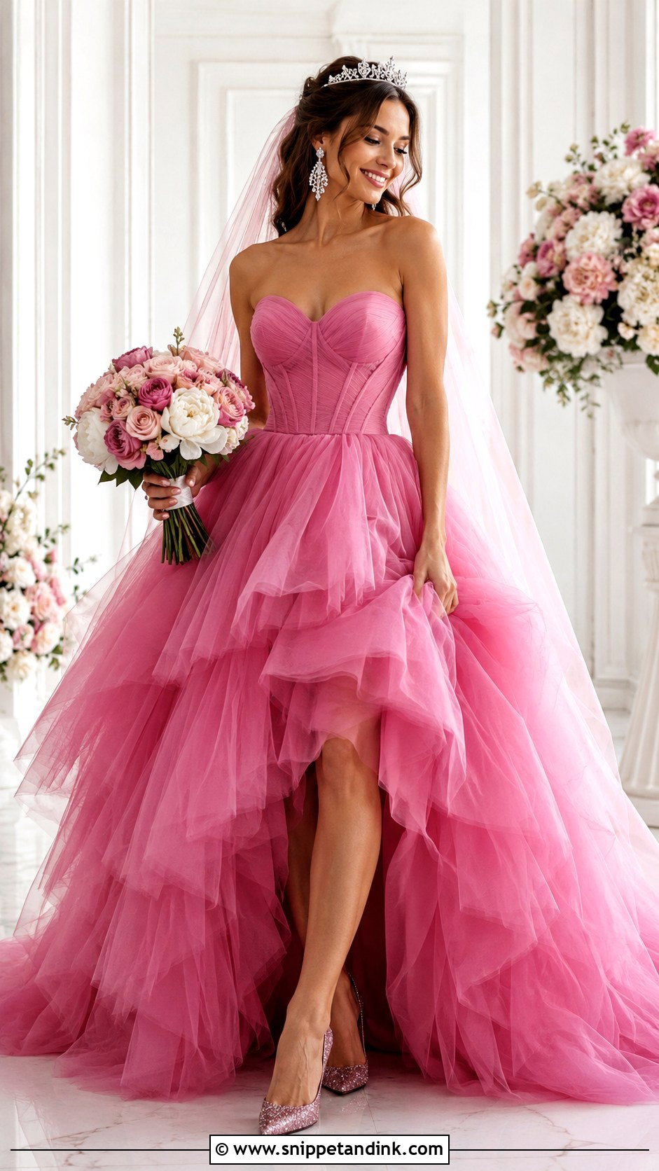 Magenta Tulle Princess Wedding Dress - Snippet and Ink - 20 Magenta Wedding Dress Ideas