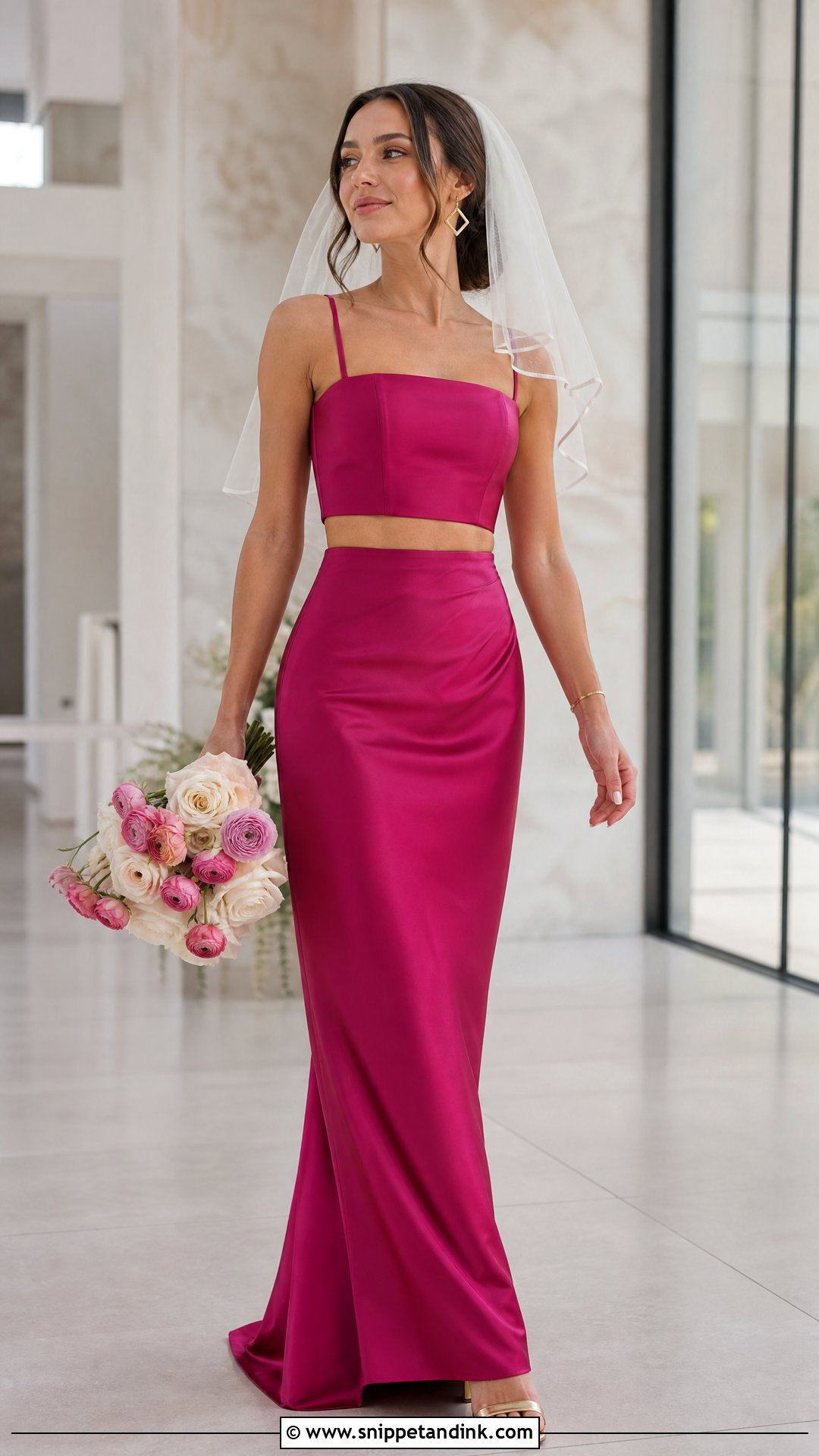 Magenta Two Piece Wedding Dress - Snippet and Ink - 20 Magenta Wedding Dress Ideas