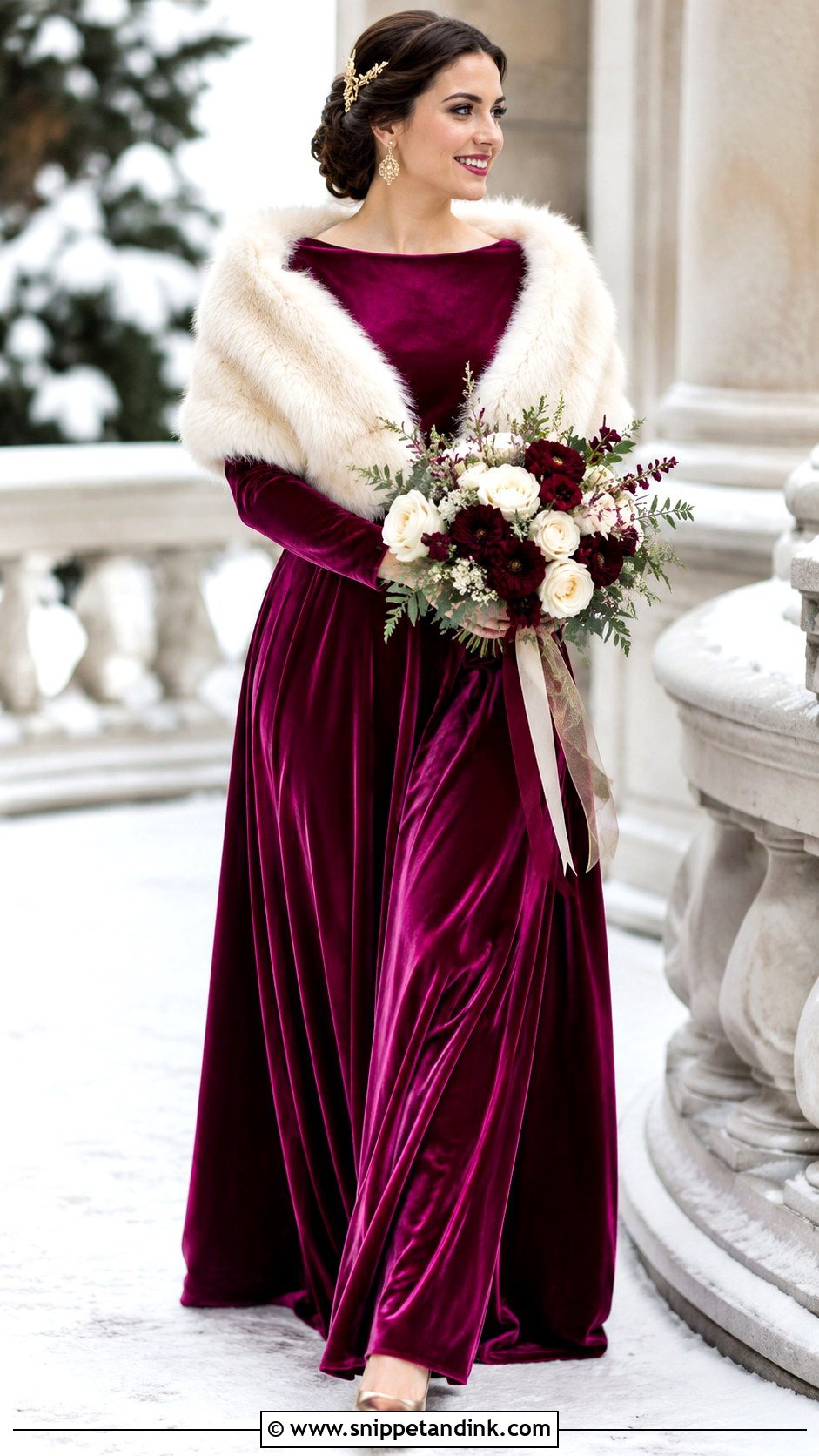 Magenta Velvet Wedding Dress - Snippet and Ink - 20 Magenta Wedding Dress Ideas