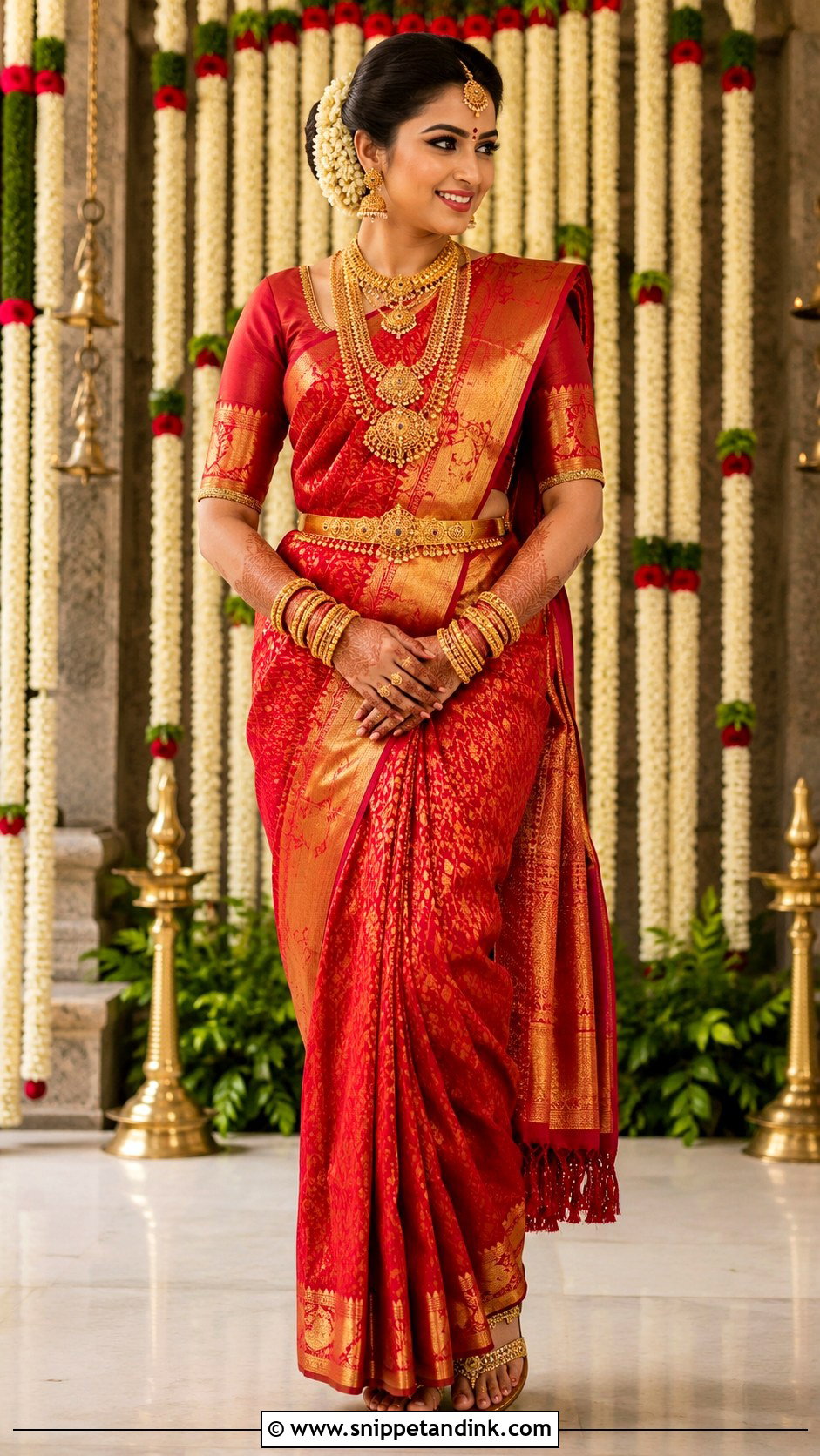 Maggam Work Blouse With Pattu Saree - Snippet and Ink - 25 Traditional Blouse Designs Weddings