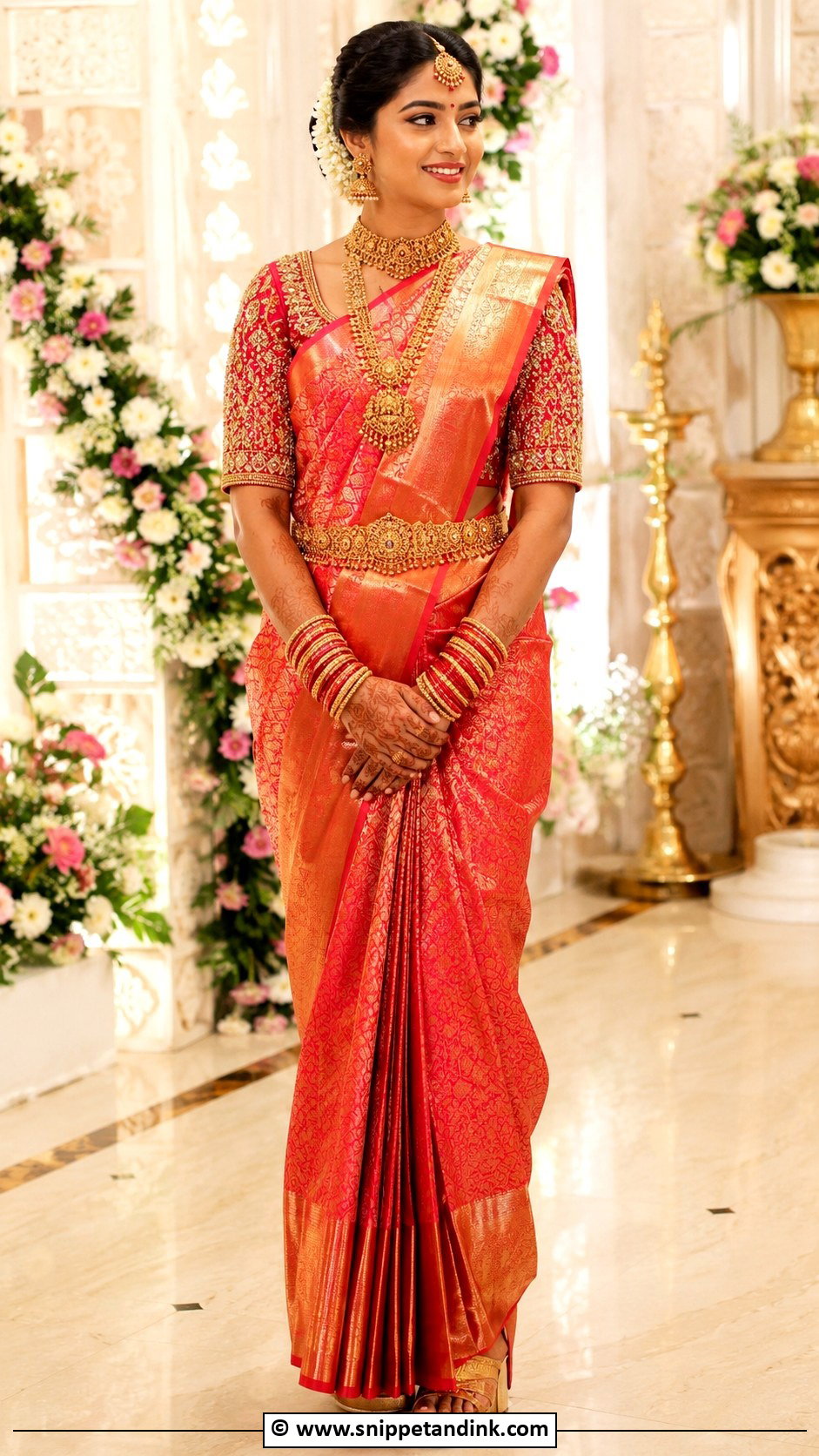 Maggam Work Bridal Blouse With Pattu Saree - Snippet and Ink - 30 Bride Blouse Designs