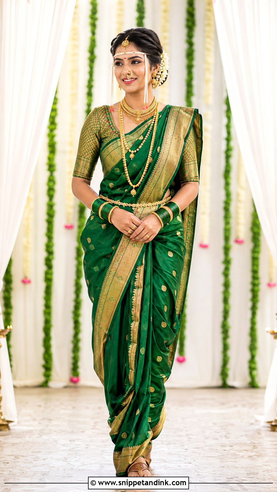 Maharashtrian Bridal Saree Look - Snippet and Ink - 25 Indian Bridal Outfits Wedding Day