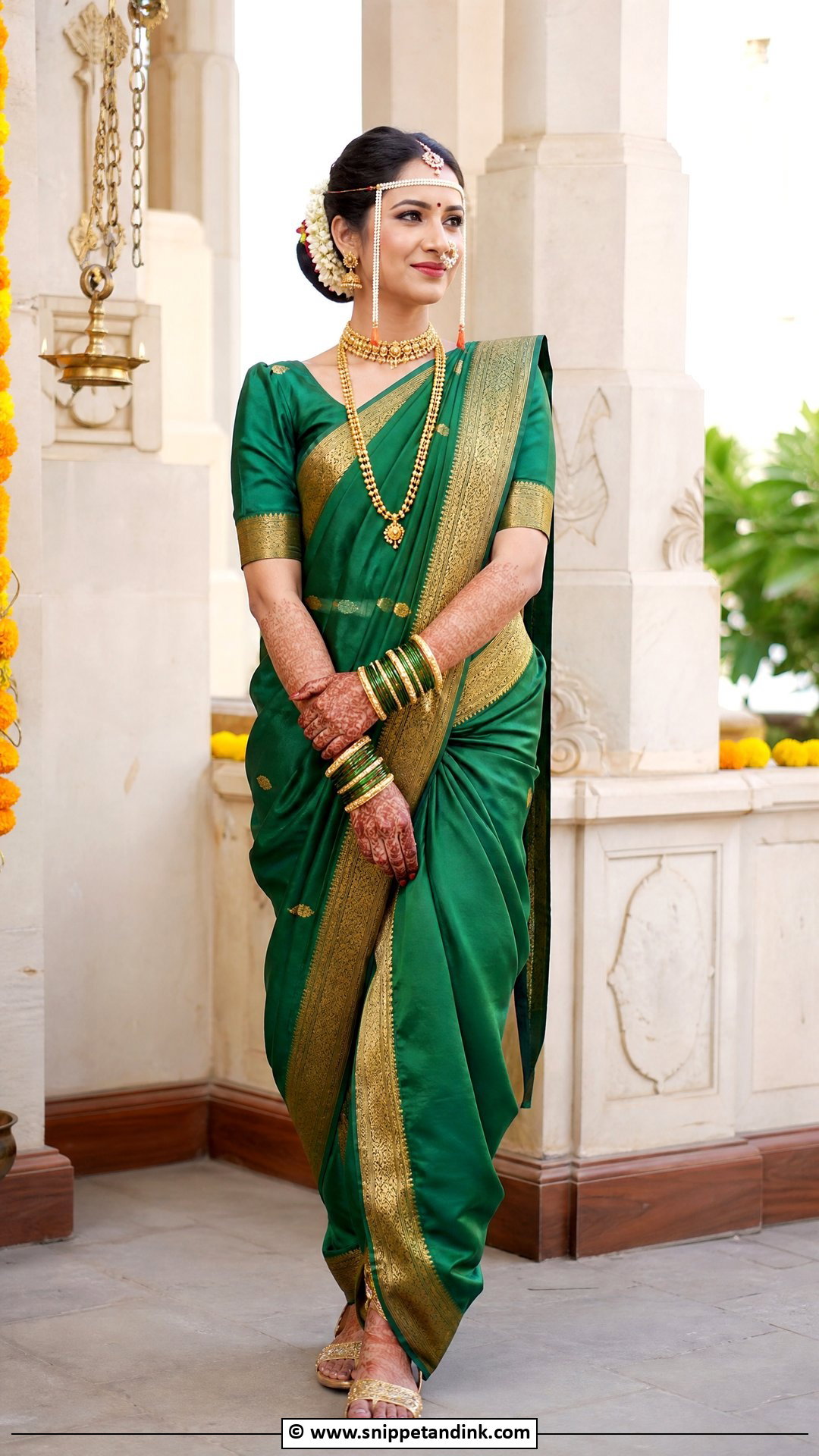 Maharashtrian Bride Saree Outfit - Snippet and Ink - 35 Indian Bride Ideas