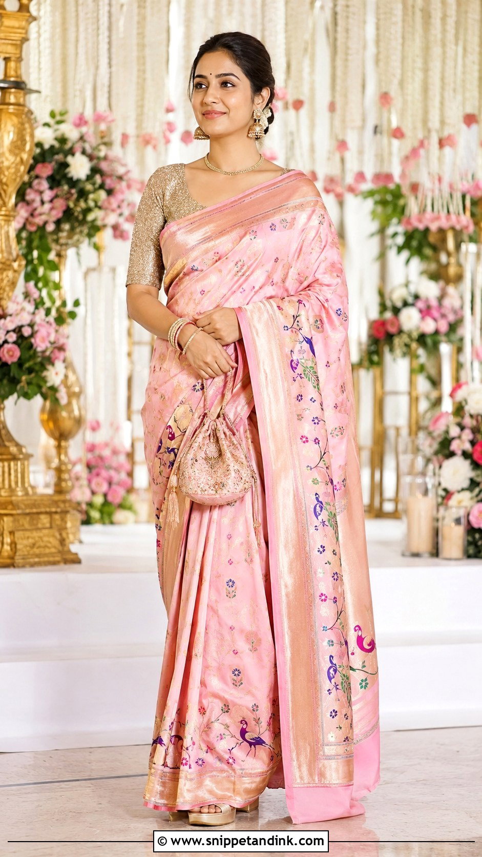 Maharashtrian Bridesmaid Paithani Saree Look - Snippet and Ink - 25 Maharashtrian Wedding Look Ideas