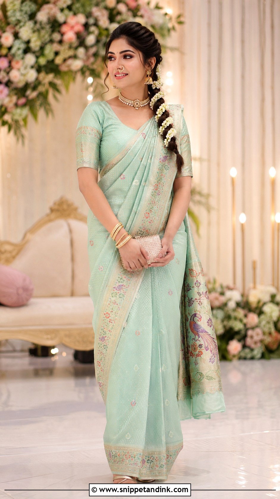 Maharashtrian Engagement Saree Look - Snippet and Ink - 25 Maharashtrian Wedding Look Ideas