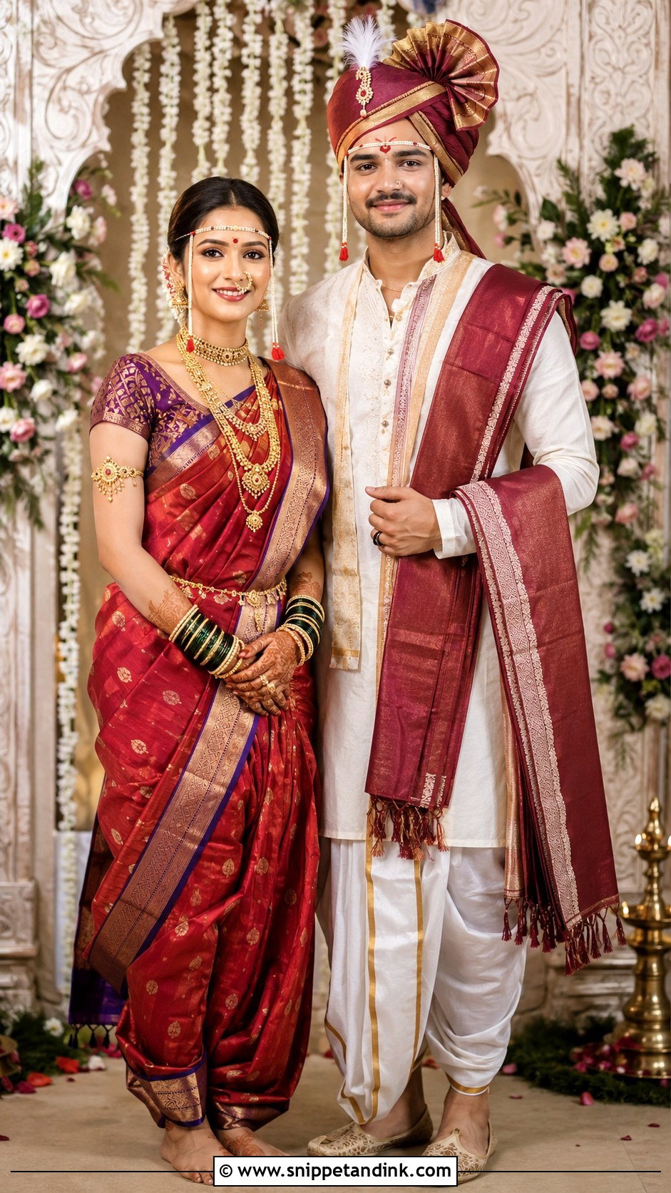 Maharashtrian Haldi Couple Outfit - Snippet and Ink - 25 Maharashtrian Wedding Couple Outfits