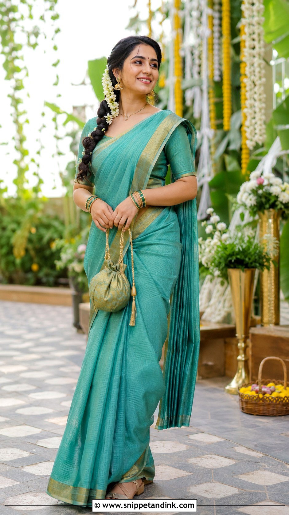 Maharashtrian Mehendi Saree Look - Snippet and Ink - 25 Maharashtrian Wedding Look Ideas