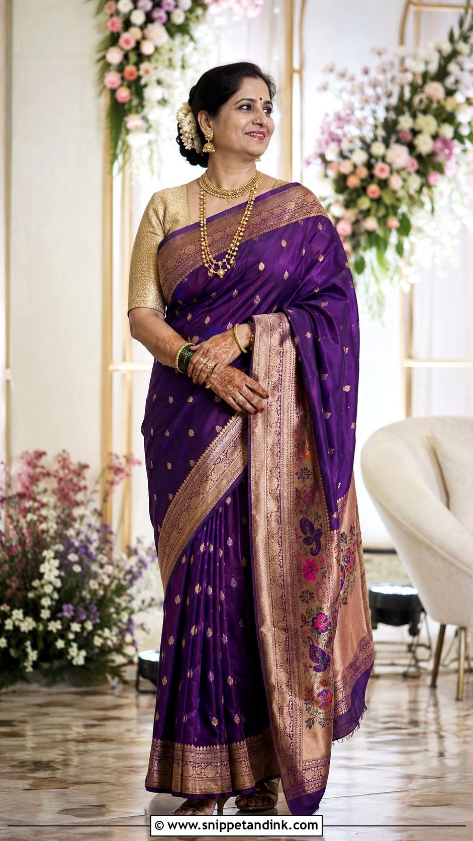 Maharashtrian Mother Of The Bride Saree Look - Snippet and Ink - 25 Maharashtrian Wedding Look Ideas